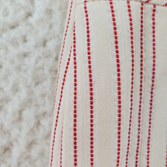 BCBG Blazer Skirt Textured Stripe Beige Red US M Chinese Sz 67-96 New New w/ Tag - Picture 12 of 15